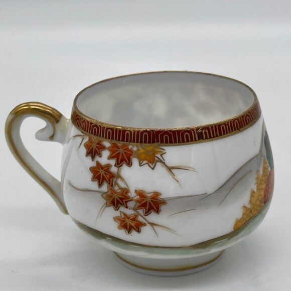 Vintage Japan Thin China Maple Leaf Silhouette Teacup Coffee Delicate Gi… - Picture 5 of 7